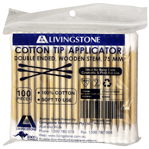 Cotton Tip Applicator Double Tip Wooden Stem Cm Pack