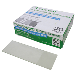 Glassware-Microscope Slides Frosted Slides Halfwhite Glass, Beveled Corner with Ground Edges