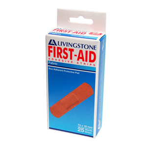 Adhesive Fabric First Aid Strips with Pad Latex Free Sterile