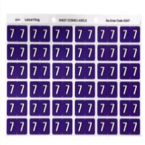 AVERY COLOUR CODING LABEL '7' 25X38MM PURPLE 180 LABELS/PK