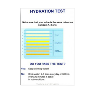 Urine Colour Hydration Chart, 286 x 193mm, Laminated, Each