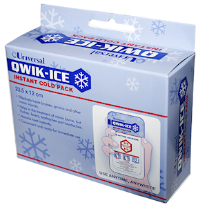 Qwik-Ice Instant Cold Pack, Ammonium Nitrate Free, 240g, 23.5 x 12cm, 282 Square cm, Polyethylene & Nylon Pouch, Loose E