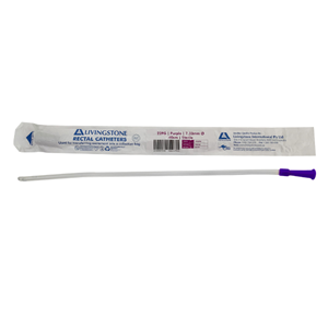 Livingstone Rectal Catheters, 22FG, Purple Colour, 7.33mm Diameter, 40cm, Sterile, Each