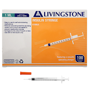 Livingstone Insulin Syringes with Needle