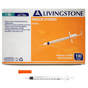 Livingstone Insulin Syringes with Needle