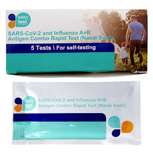 EasyTest SARS-CoV-2 Covid-19 Influenza A/B Antigen Combination Rapid Nasal Test Kit