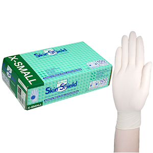 Universal Skin Shield Latex Examination Gloves Powder Free