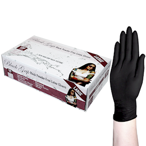 Black Grip Heavy Duty Latex Gloves Powder Free