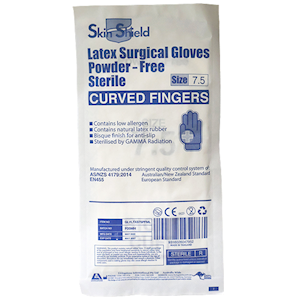 Gloves Sterile Latex Powder Free Cream Skinshield Pair