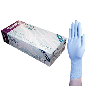 NI-TEK NITRILE GLV LNGCUF 300MM ASNZ PF EN374 S BLUE 100/BOX