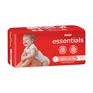 Huggies Essential Nappies Walker Size 5 (13-18kg), Unisex, 44 Pieces/Pack, 4 Packs/Carton