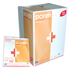 POREN NON-ADHERENT ABSORBENT DRESSING 10X10CM STERILE 100/BX