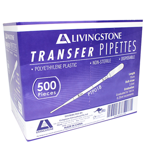 Plasticware-Pipettes Transfer Pipettes Polyethylene, Graduated to 1ml in 0.25ml Increments