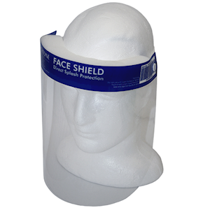 Livingstone Full Face Shield, 24 x 32 cm, Anti Fog with Foam Pad and Elastic Head Band, Blue, 40 per Carton